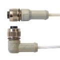 Omega M12CM-T24SSPC-RF-5 High-Temperature Thermocouple Extension Cable Assembly, PTFE, right-angled F to stripped leads, 5 m-