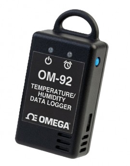 Omega OM-92 Temperature and Humidity Data Logger, -22 to 176°F, ±0.3°C-
