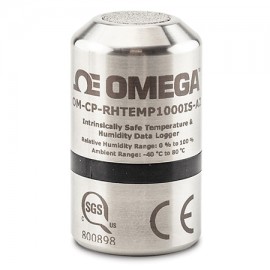 Omega OM-CP-RHTEMP1000IS-A2 Intrinsically Safe Temperature and Humidity Data Logger, -40 to 176°F, 100% RH-