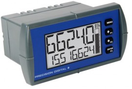 Precision Digital PD6628-LNN Loop-Powered Flow Rate/Totalizer Digital Panel Meter, 1/8 DIN-