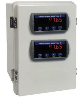 Precision Digital PDA2302 NEMA 4X Plastic Horizontal Enclosure for &amp;frac18; DIN digital panel meters, 2 cutouts-