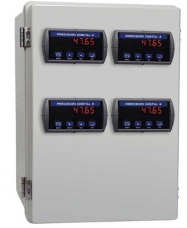 Precision Digital PDA2304 NEMA 4X Plastic Horizontal Enclosure for &amp;frac18; DIN digital panel meters, 4 cutouts-