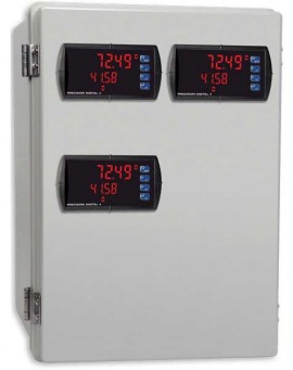 Precision Digital PDA2304-3 NEMA 4X Plastic Horizontal Enclosure for &amp;frac18; DIN digital panel meters, 3 cutouts-