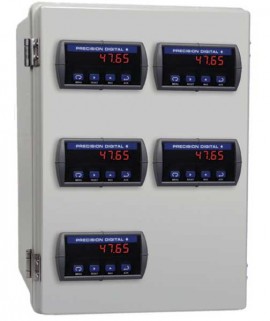 Precision Digital PDA2305 NEMA 4X Plastic Horizontal Enclosure for &amp;frac18; DIN digital panel meters, 5 cutouts-