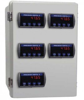 Precision Digital PDA2305 NEMA 4X Plastic Horizontal Enclosure for &amp;frac18; DIN digital panel meters, 5 cutouts-