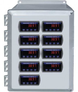 Precision Digital PDA2509 Plastic NEMA 4X Horizontal Enclosure, 17.7 x 14.4 x 7.1in, 9 Cutouts-