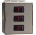 Precision Digital PDA2604-3C Stainless-Steel NEMA 4X Horizontal Enclosure, 13.5 x 12.9 x 6in, 3 Cutouts-