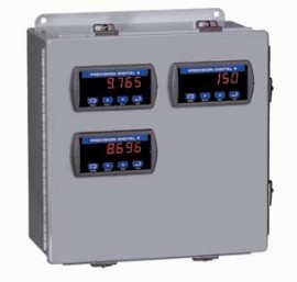 Precision Digital PDA2704-3 Steel NEMA 4 Horizontal Enclosure, 13.5 x 12.9 x 6in, 3 Cutouts-