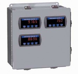 Precision Digital PDA2704-3 Steel NEMA 4 Horizontal Enclosure, 13.5 x 12.9 x 6in, 3 Cutouts-