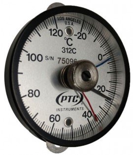 PTC Instruments 312CT1MM Tab Mount Surface Thermometer with max-min hands, -20 to 120&amp;deg;C-