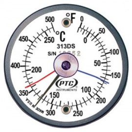 PTC Instruments 313DSMM Dual-Scale Magnetic Surface Thermometer with max-min hands, 0 to 500&amp;deg;F/-20 to 250&amp;deg;C-