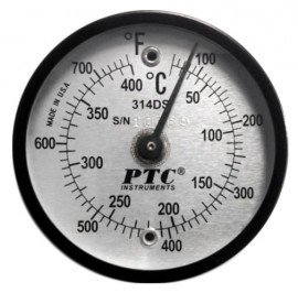 PTC Instruments 314DS Dual-Scale Surface Thermometer, 50 to 750&amp;deg;F/10 to 400&amp;deg;C-