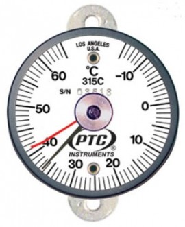 PTC Instruments 315CT1L Tab Mount Surface Thermometer with ancillary hand, -15 to 65&amp;deg;C-