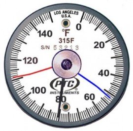 PTC Instruments 315FMM Surface Thermometer with max-min hands, 0 to 150&amp;deg;F-