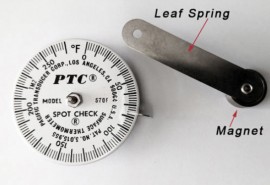 PTC Instruments 570FM Spot Check Thermometer with magnetic leaf spring, 0 to 270&amp;deg;F-