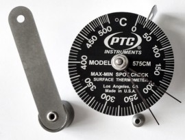 PTC Instruments 575CM Spot Check Thermometer with magnetic leaf spring and max-min hands, 0 to 525&amp;deg;C-