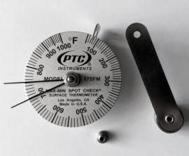 PTC Instruments 575FM Spot Check Thermometer with magnetic leaf spring and max-min hands, 50 to 1,000&amp;deg;F-