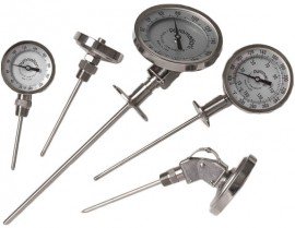 Pyromation BMI5B49-006-9HN-G-P-1180 Bi-Metal Thermometer, 1/2&quot; NPT, 0 to 250&amp;deg;F-