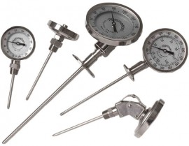 Pyromation BMS5A48-7(1/2)-1-5-G-P-1200 Bi-Metal Thermometer, 1 1/2" Tri-Clamp, 20 to 240&amp;deg;F -