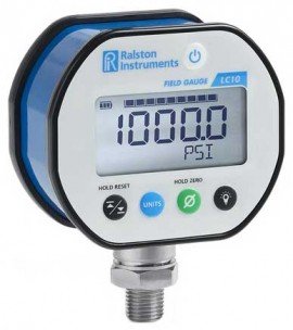Ralston LC10-GV2M Pressure Gauge, 10,000 psi, 0.25" male NPT bottom connection-