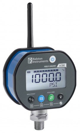 Ralston Field Gauge LC20 Digital Pressure Gauge with Bluetooth, -30 inHg, &amp;frac14;&amp;quot; male NPT bottom connection-