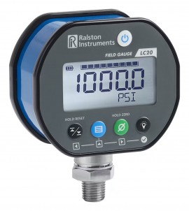 Ralston Field Gauge LC20 Digital Pressure Gauge, 50 psi, &amp;frac14;&amp;quot; male NPT bottom connection-