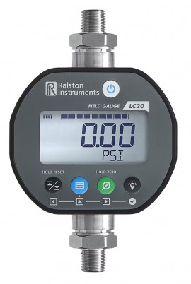 Ralston Field Gauge LC20 Dual Vaccum/Pressure Sensor Gauge with &amp;frac14;&amp;quot; male NPT connection, 15 psi top/300 psi bottom, -30 inHg-