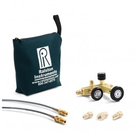 Ralston QTCM-2FBA-20-2 QTCM Manifold with &amp;frac14;&amp;quot; FNPT Gauge Adapter, 2 x &amp;drac14;&amp;quot; MNPT process connections-