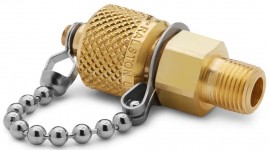 Ralston QTFT-1MB0 Brass Quick-Test Connector with cap and chain, 0.125" male NPT x male-