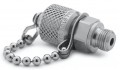 Ralston QTFT-1MS0-RS Male BSPP x Male Quick-Test Fitting with cap and chain, 0.13&quot;-