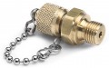 Ralston QTFT-2MB0-RS G Male BSPP (ISO 228/1) x Male Quick-Test Adapter with cap and chain, 0.25", brass-