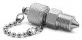Ralston QTFT-2MS0-XH Stainless-Steel Fitting with cap and chain, 0.25&quot; male high pressure x male Quick-Test-