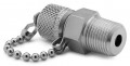 Ralston QTFT-3MS0 Male NPT x Male Quick-Test Adapter with cap and chain, 0.38&quot;, stainless steel-