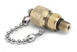 Ralston QTFT-3SB0-LV Outlet Port with cap and chain for the AP0V, brass-