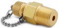 Ralston QTFT-4MB0 Brass Quick-Test Connector with cap and chain, 0.5&quot; male NPT x male QT-