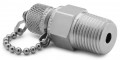 Ralston QTFT-4MS1 Male NPT x Male Quick-Test Adapter with check-valve and cap and chain, 0.5&quot;, stainless steel-