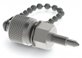 Ralston QTFT-ABS0 M6 x 0.75 mm Male DP Transmitter/Gauge Valve x Male Quick-Test Adapter with cap and chain-