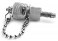Ralston QTFT-NPS0 Stainless-Steel Adapter with cap and chain, 0.25" to 20 UNC male bleed port x male Quick-Test adapter-