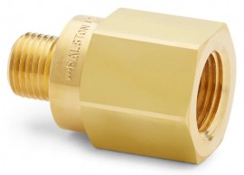 Ralston QTHA-3FB0 Female NPT x Male Quick-Test Adapter, 0.38&quot;, brass-