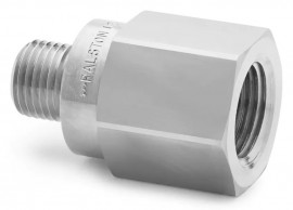 Ralston QTHA-3FS1 Female NPT x Male Quick-Test Adapter with check-valve, 0.38", stainless steel-