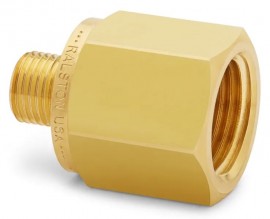Ralston QTHA-4FB0-RG G Female BSPP (ISO 228/1) x Male Quick-Test Adapter, 0.5&quot;, brass-