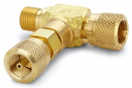 Ralston QTHA-HCCB Brass Branch Tee Connector, male Quick-Test run x female Quick-Test run x female Quick-Test-