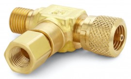 Ralston QTHA-HFCB-1F Brass Branch Tee Connector, male Quick-Test run x female Quick-Test run x 0.13" female NPT-