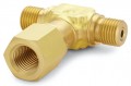 Ralston QTHA-HSTB-2F Brass Branch Tee Connector, male Quick-Test run x male Quick-Test run x 0.25&quot; female NPT-