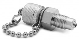 Ralston XTFT-2MS0-MP 0.25&quot; Male Medium Pressure x Male Quick-Test XT Fitting with cap and chain-
