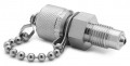 Ralston XTFT-2MS0-MP 0.25" Male Medium Pressure x Male Quick-Test XT Fitting with cap and chain-