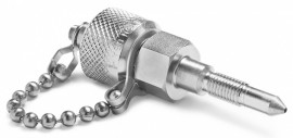Ralston XTFT-HNS0 UNF DP Transmitter x Male Quick-Test XT Fitting with cap and chain, 0.25" to 28, steel-