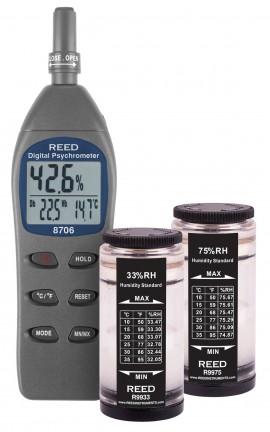 REED 8706-KIT Psychrometer with Humidity Calibration Standards-