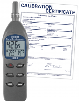 REED 8706 Digital Psychrometer / Thermo-Hygrometer, Wet Bulb, Dew Point, Temperature, Humidity,-