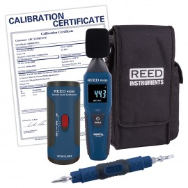 REED R1620-KIT-NIST Data Logging Sound Level Meter with Sound Level Calibrator, Precision Calibration Screwdriver and Carrying Case-